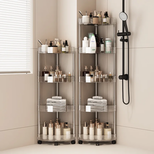 Multi-Layer Rolling Storage Rack with Wheels for Bathroom & Kitchen