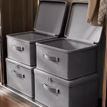 Foldable Storage Boxes with Lid for Clothes & Accessories