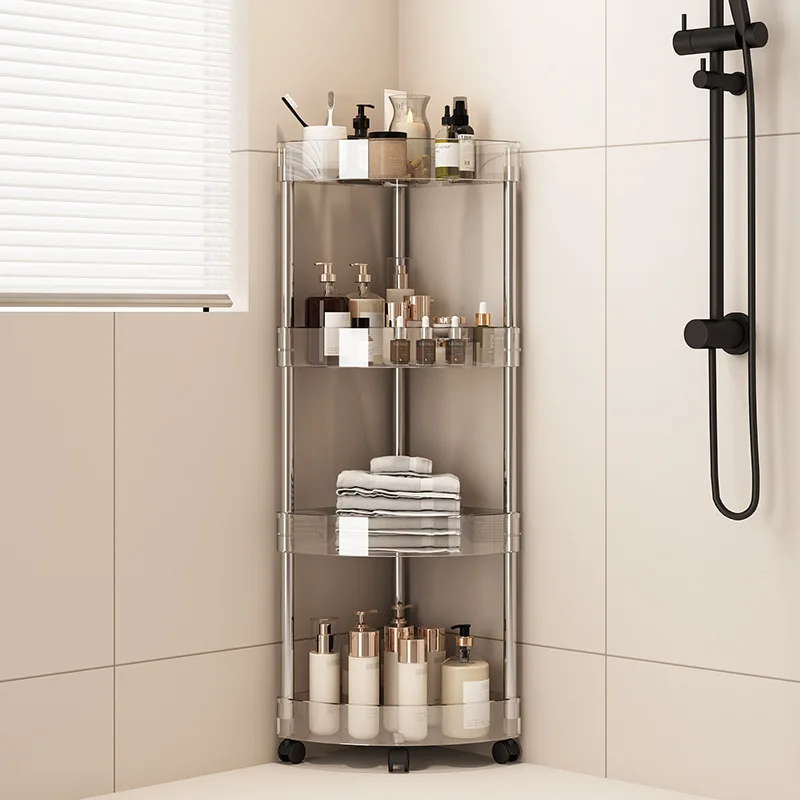 Multi-Layer Rolling Storage Rack with Wheels for Bathroom & Kitchen