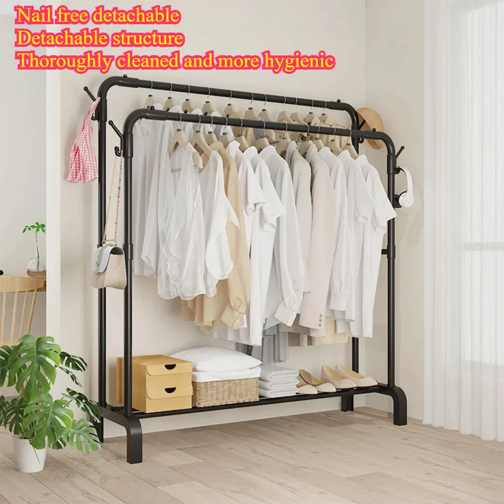 Adjustable Metal Clothes Rack With Wheels - Single & Double Pole