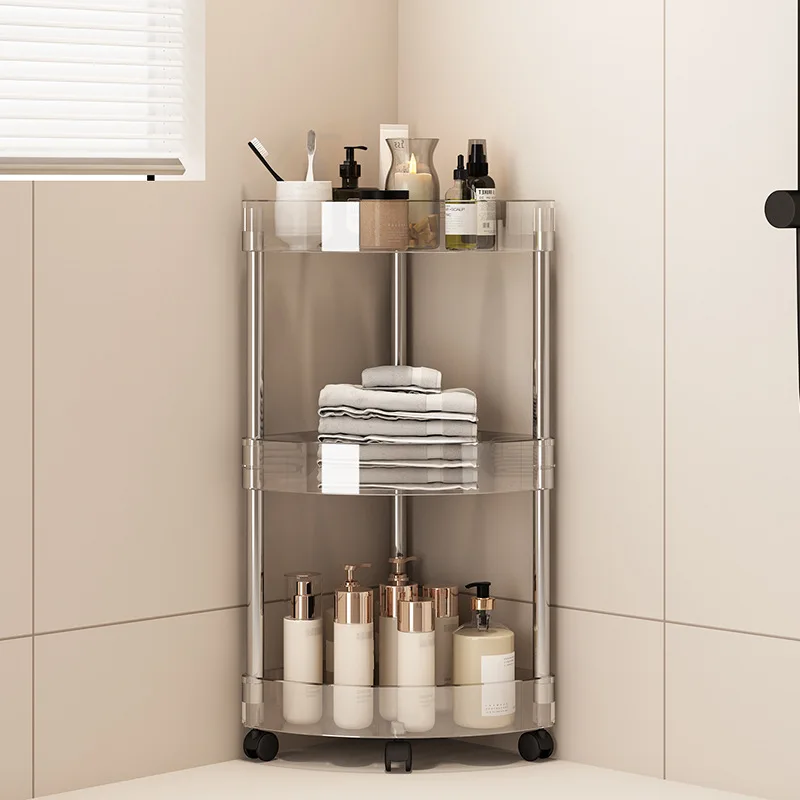 Multi-Layer Rolling Storage Rack with Wheels for Bathroom & Kitchen